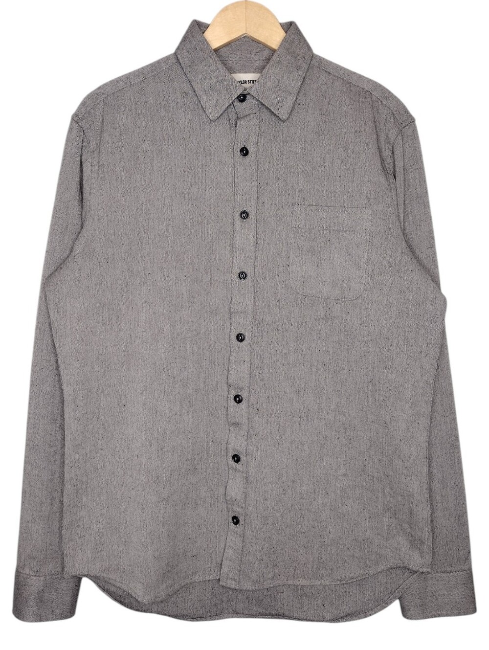 Taylor Stitch Organic Cotton Neutral Gray Long Sleeve Button-Up Shirt Sz L